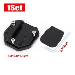 2PCS Aluminum Alloy Kickstand Extender Wide Base Motorcycle Side Stand Anti-Slip Foot Pad Universal Scooters Bikes Parking Support