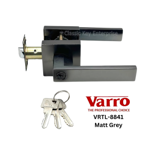 VARRO Door Handle Heavy Duty Tubular Lever Door Lock VRTL-8841 Dark Grey