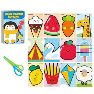 MUSASI with Tool Children Paper Cuttings Kits Training Safety Art Craft Scrapbooking Development Paper Craft Supplies Early Learning