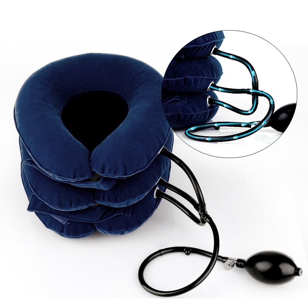 Cuscino da viaggio per il relax del trattore trasportabile, morbido, per la trazione della vertebra cervicale, per il sollievo dal collo, per la correzione della postura e per lo stretching_voghion.com