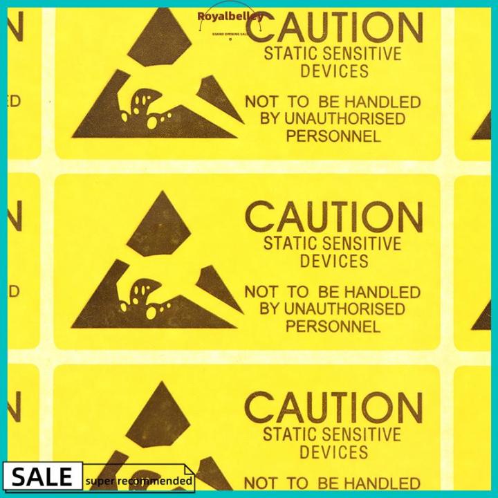 Sensitive Device Sticker 【ROYALBELLEY】 40Pcs Caution Sticky Sticker Adhesive Warning Label ESD ...