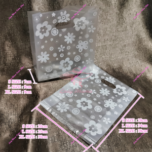 50pcs Gift Bags Thank You Flower Birthday Baking Thicker Packaging Plastic Bag