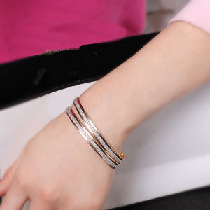 [fenggongshuode] Luxury Round Bracelet For Women Frosted Women Bracelet Double Line Bracelet Jewelry