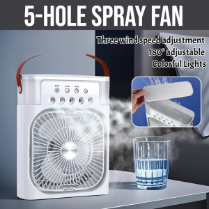 Cool And Comfortable Environment Chiller Electric Fan 5-Hole Spray Fan Type-C Rechargeable Angle Adjustment Cool Large Circulating Air Supply Cool Breeze