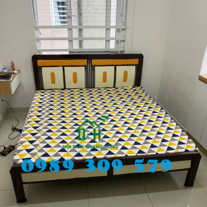 GIƯỜNG SẮT HỘP VUÔNG 4X8 MÀU NÂU CAO CẤP HCM