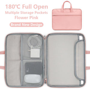 ภาพใหญ่: 180 องศาเปิดเต็มรูปแบบกระเป๋าแล็ปท็อปสำหรับ MacBook 11 12 13 14 นิ้ว Dell XPS Acer Huawei Matebook 14 2020 2021 D14