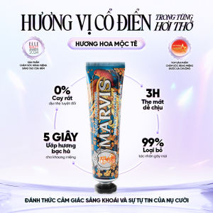 Kem đánh răng Marvis Whitening 85ML - Kem đánh răng Ý làm trắng giảm mảng bám bảo vệ răng miệng