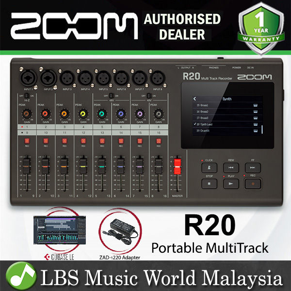 Zoom R20 16 Track Portable MultiTrack Recorder Mixer, Audio Interface