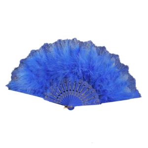 Ladies Feathered Fan 1920s Vintage Styles Flapper Handheld Folding Lace Fan Hand Fan for Weddings and Themed Parties