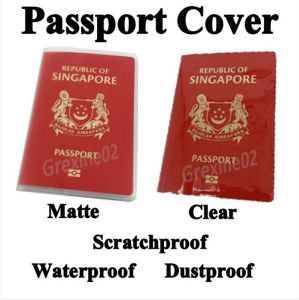 Passport Cover Clear Matte Transparent Waterproof Singapore with card sleeve pocket slot