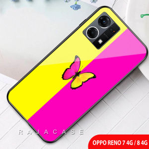 Softcase Glass Kaca OPPO RENO 7 4G / RENO 8 4G - Casing Hp - J25 - Pelindung hp OPPO RENO 7 4G / RENO 8 4G - Case Handphone OPPO RENO 7 4G / RENO 8 4G - Pelindung Handphone - Case Hp