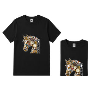 Womens Plus Size Steampunk Horse Graphic Sports T-Shirt OM291