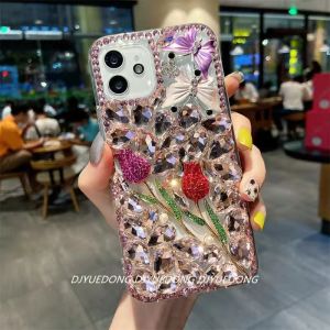 สำหรับ Realme OPPO C33 C15 C55 C33s C30 C31 C35 C21Y C21 C20 C11 C12 9i C17 Realme 5 5i 5Pro 6 6i 7 4G 7 4G 7 5G 7Pro 7i 8i 8 9 Pro 10 Pro ปลอกคริสตัลหรูหราเคสฝาปิดซิลิโคนมันวาวพร้อมเครื่องประดับแบบประกายเพชร