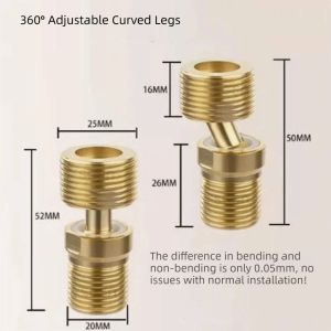 TIMES LORD Adjustable Eccentric Extendable  Telescopic Curved Foot Eccentric Screw Adapter Corner Shower Universal Eccentric Screw Corner Bathroom