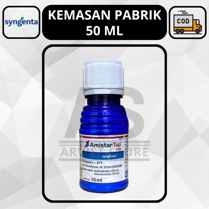 Fungisida AMISTARTOP Amistar Top Sistemik Syngenta 325 SC Kemasan Pabrik 50ml Bahan Aktif Azoksistrobin Difenokonazol
