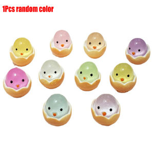 5Pcs Mini Luminous Broken Shell Chicken Car Center Console Dashboard Ornament Lovely Resin Glowing Eggshell Chicken Decor Auto Interior Accessories