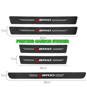 STIKER 1/4/5 PCS STICKER MODEL PRINT CARBON 3D MOBIL HONDA BRIO STICKER CARBON 3D PELINDUNG PIJAKAN BUMPER BAGASI MOBIL HONDA BRIO
