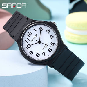 SANDA Casual Watch Women Life Waterproof Quartz Watch Sport Fashion Round watch Leather Band Analog Female Clock