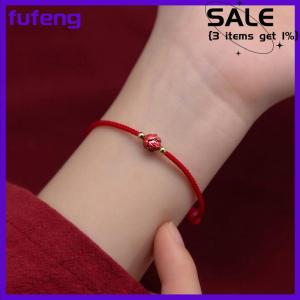 fufeng Tây Tạng Phật giáo sen đính cườm Vòng đeo tay handmade bện có thể điều chỉnh may mắn màu đỏ chủ đề Vòng đeo tay quyến rũ cho phụ nữ người đàn ông vài đồ trang sức