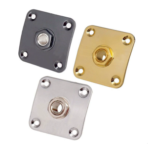 จานแจ็คเอาท์พุทกีตาร์โลหะผสมสี่เหลี่ยมพร้อมสกรูยึด4ตัวเพื่อความทนทานกีต้าร์ไฟฟ้าการกัดกร่อน