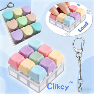Finger Keyboard Keycap 9 Keys Finger Keychain Stress Relief Decompression Toy Mechanical Keyboard