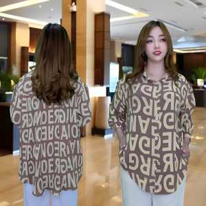 FABEHA ATASAN CRINCLE WANITA KEKINIAN LD 120 ATASAN KEMEJA OVAL BELAKANG PLISKET BAHAN CRINCLE AIRFLOW