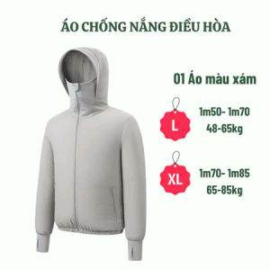Áo Điều Hòa Gắn Quạt Gió Siêu Mát Chống Nắng UV | Vải Gió Mỏng Nhẹ | Pin 98000mAh  | Áo Quạt Mát Mùa Hè