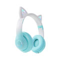 Bluetooth Paint Headset Wireless Micro -hole Headset LED Stereo Bass High Fidelity Sound Sound Stereo Cat Gradient Warna. 
