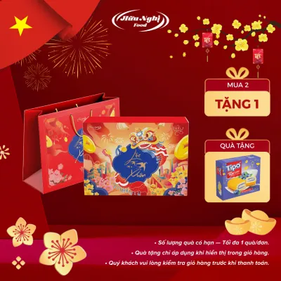 HỘP QUÀ TẾT LỘC XUÂN THỊNH VƯỢNG HỮU NGHỊ FOOD 921G Kèm Túi
