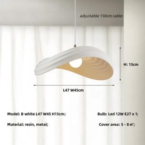 IGDL malism moden E27 lampu loket seni ruang makan Wabi Sabi resin menggantung lampu bar macaron lampu lampu kandil