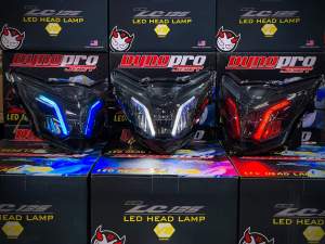 100% ORIGINAL DYNO PRO X TRACK LED HEAD LAMP LC135 V2 V3 V4 V5 V6 V7 SRL115 FI LAGENDA 115 FI HEADLIGHT LAMPU DEPAN