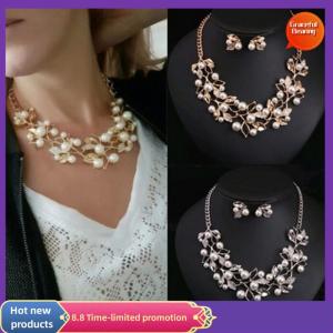 Graceful Tree Leaves Necklace Earring Elegant Ladies Luxury Jewelry Set