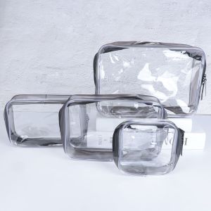 VERMILL ผู้หญิง พีวีซี ซิป โปร่งใส เคสแต่งหน้า กระเป๋าเก็บของ ถุงแป้ง กระเป๋าเครื่องสำอาง