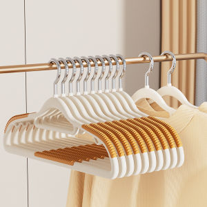JustLiving 10Pcs Bar Design Heavy Duty Plastic Hangers Durable Clothes Hangers with Non-Slip Pads 360° Swivel Hook - Space Saving Hanging Dry Wet Clothes Great for Shirts/Pants/Scarves