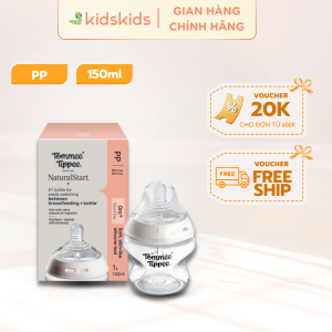 Bình sữa ty siêu mềm tự nhiên Tommee Tippee Natural Start 150ml núm ty đi kèm 0-3 tháng