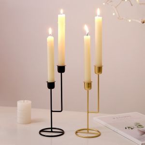 DE9H ของตกแต่ง ที่วางเทียน ของขวัญสร้างสรรค์ ตกแต่งบ้านเทศกาล ของตกแต่งอาหารค่ำใต้แสงเทียน ทันสมัย เหล็ก ถาดวางเทียน สำหรับงานแต่งงาน