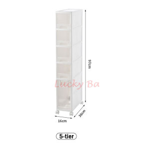 Movable Slim Drawer Rack Kitchen Storage Big Capacity Organizer