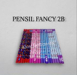 Pensil Fancy Warna 2B Pensil Kayu Motif 1 Pcs Random