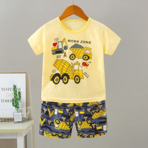 Baby Kids Korean Design Cotton Terno T Shirt+Shorts For Boys Sleepwear Set Clothing Summer Tshirt