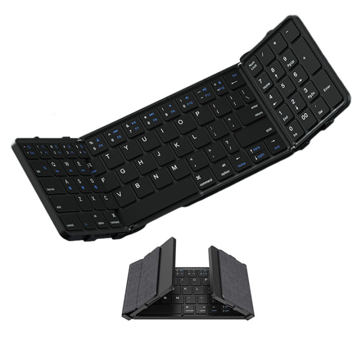 zcheaz Shop Foldable Bluetooth with Numeric Keypad Full Size Wireless Folding Rechargeable Portable Travel Keyboard Keyboards