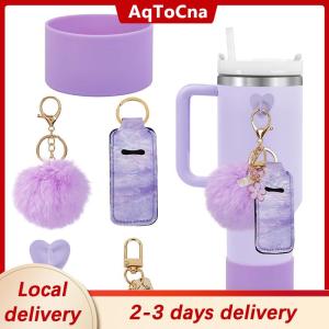 [COD] AqToCna Ship within 24 hours 6pcs Accessories Set Water Bottle Boots Cover Mini Hooks Lipstick Sleeve Pouch Pom Daisy Charm Keychain For Stanley Tumbler