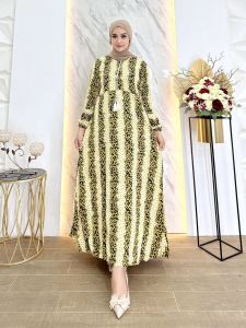 Gamis Maura Rayon Grade A Busui Resleting Depan Kekinian