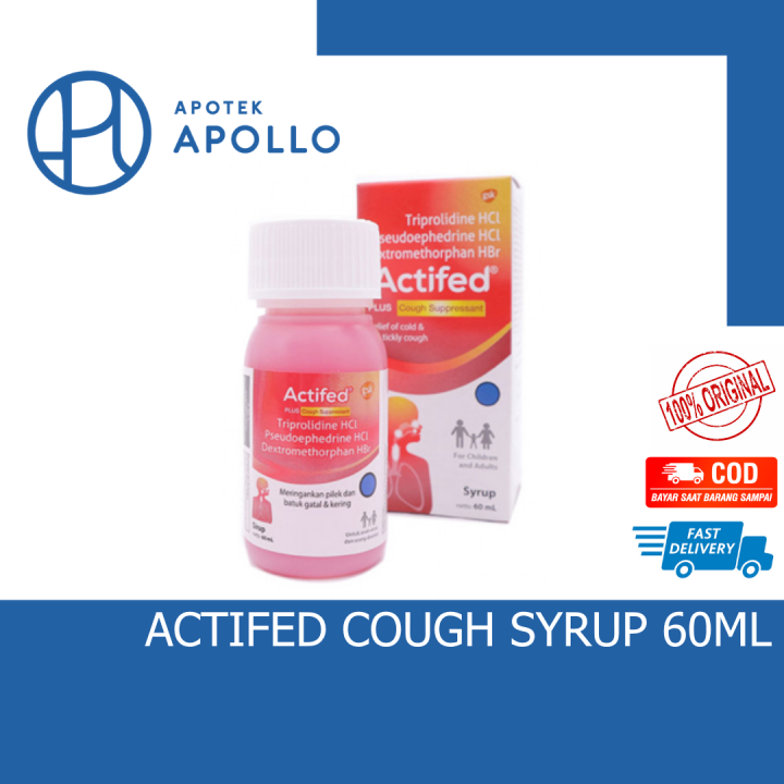 ACTIFED MERAH COUGH SYRUP 60ML Actifed Plus Cough Supressant Sirup 60 ml