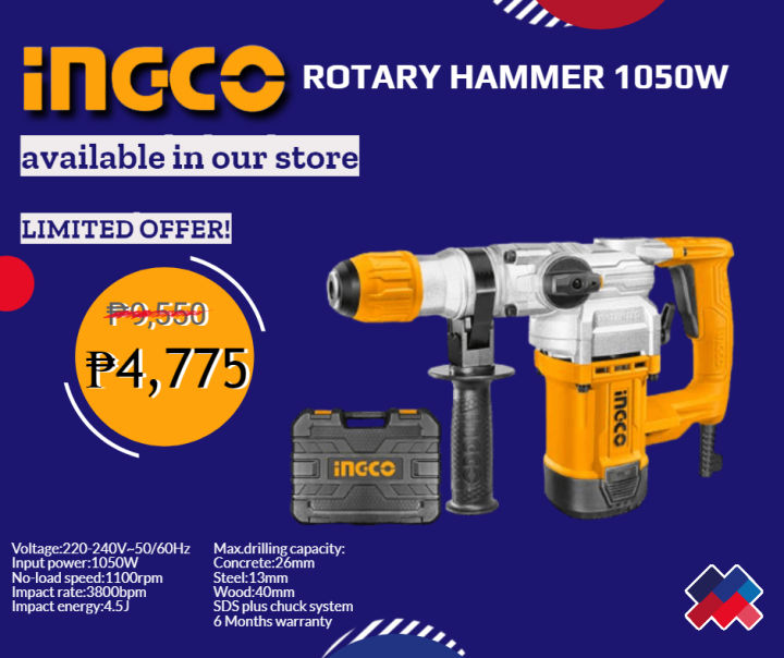 INGCO ROTARY HAMMER 1050W Lazada PH