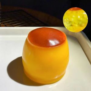 LZYBIM Caramel Pudding Handmade Ball Crispy Sound Fun Release Squeezing Ball Fidget Food Shaped Pudding Squishy Toy Kids Adults