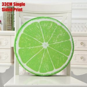OUREAL In hình lát trái cây Gối hình trái cây Mô phỏng Vòng tròn Đệm ghế Sáng tạo Vải nhung Gối bông mềm Trang trí ghế sofa