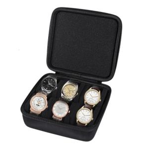 Portable Watch Storage Case Organizers Secure Zippered 6 Slot Box Pouch for Smartwatch Small Items Accessories
