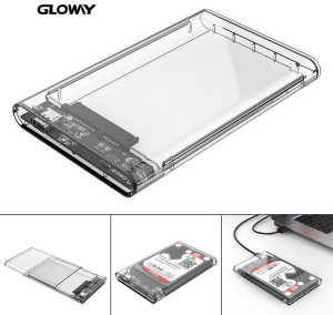 External SSD/HDD Enclosure 2.5 Inch Transparent Tool-Free Installation High-Speed Storage for Laptop