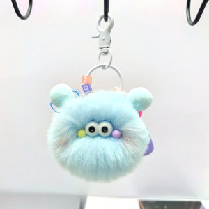 Sty⚡ Liontin Rantai Warna-warni Bola Batubara Kecil Gantungan Kunci Liontin Ransel Bola Mewah Mini