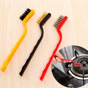 3pcs Set Cleaning Brush Mini Wire Brush Set 3n1 Steel Brush Cleaning Metal Rust Clean